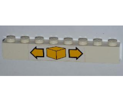Brick 1 x 8 with Small Box and Arrows Pattern on Both Sides (Stickers) - Set 6391