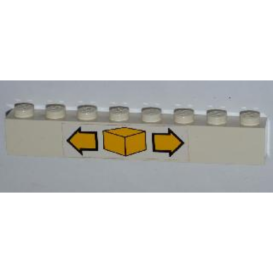 Brick 1 x 8 with Small Box and Arrows Pattern on Both Sides (Stickers) - Set 6391