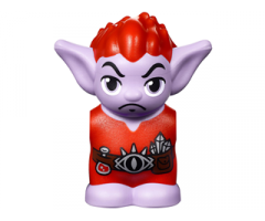 Body / Head Goblin with Pointed Ears and Red Spiked Hair and Tunic with Utility Belt with Goblin Eye Buckle, Crystals and Vial Pattern