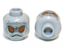 Minifigure, Head Alien with SW Neimoidian Gray Facial Lines Pattern - Hollow Stud