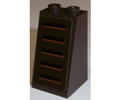 Slope 75 2 x 2 x 3 - Solid Studs with Black and Orange Vents Pattern (Sticker) - Set 75058