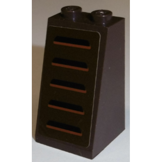 Slope 75 2 x 2 x 3 - Solid Studs with Black and Orange Vents Pattern (Sticker) - Set 75058