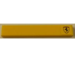 Tile 1 x 6 with Scuderia Ferrari Logo on Yellow Background Pattern Right (Sticker) - Set 8143