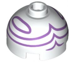 Brick, Round 2 x 2 Dome Top with Medium Lavender Turban Wrappings Pattern