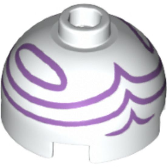 Brick, Round 2 x 2 Dome Top with Medium Lavender Turban Wrappings Pattern