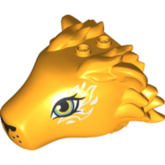 Animal, Body Part Lion Head With Eyes and White Swirls Pattern