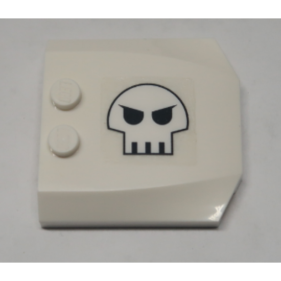 Wedge 4 x 4 x 2/3 Triple Curved with Skull Pattern Model Right Side (Sticker) - Set 10192