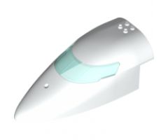 Aircraft Fuselage Forward Top Curved 8 x 16 x 5 with Trans-Light Blue Glass