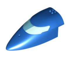 Aircraft Fuselage Forward Top Curved 8 x 16 x 5 with Trans-Light Blue Glass