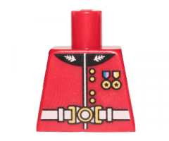 Torso Royal Guard Uniform with Gold Buttons, Medals and White Belt Pattern