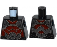 Torso Nexo Knights Armor with Silver and Dark Red Plates, Rivets and Chain Pattern