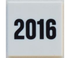 Tile 2 x 2 with Black '2016' Pattern