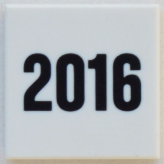 Tile 2 x 2 with Black '2016' Pattern