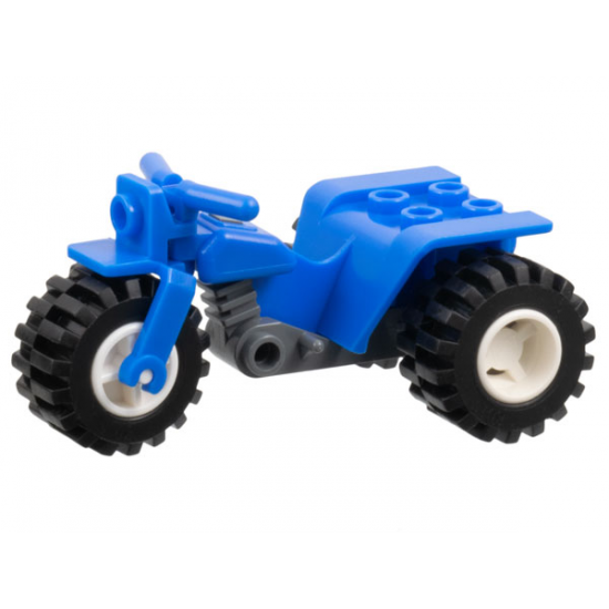 Riding Cycle Tricycle with Dark Bluish Gray Chassis & White Wheels