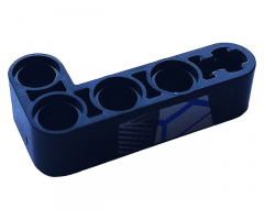 Technic, Liftarm Thick L-Shape 2 x 4 with Carbon Fiber and Blue and Silver Race Pattern Model Left Side (Sticker) - Set 42123