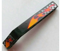 Technic, Liftarm 1 x 9 Bent (7 - 3) Thick with Flames and Checkered Pattern Right (Stickers) - Set 8645