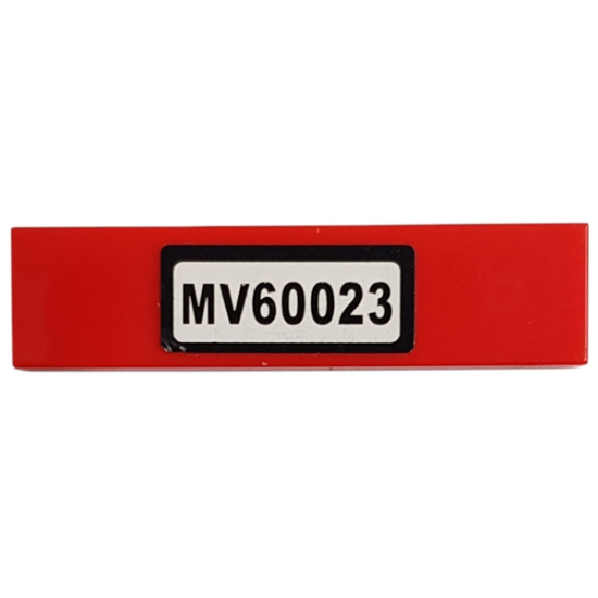 Tile 1 x 4 with Black 'MV60023' on White Background Pattern (Sticker) - Set 60023