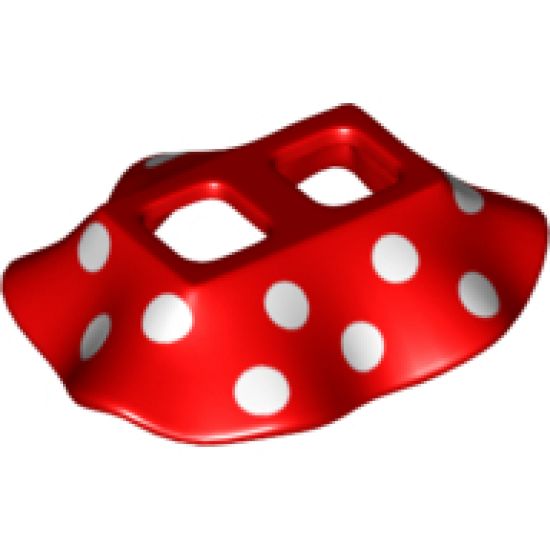 Minifigure, Body Wear Skirt Plastic with 16 White Polka Dots Pattern (Minnie)