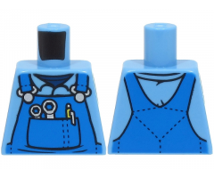 Torso Overalls with Silver Wrenches and Fasteners and Yellow Pen Pattern