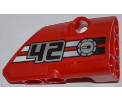 Technic, Panel Fairing # 2 Small Smooth Short, Side B with '42', Filler Cap and 2 Black to White Fade Stripes Pattern (Sticker) - Set 42011