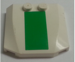 Wedge 4 x 4 x 2/3 Triple Curved with Green Thick Stripe Pattern (Sticker) - Sticker Width 11mm - Sets 7237