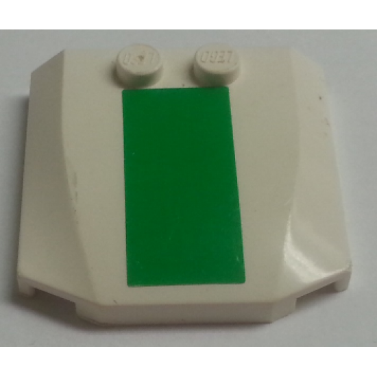 Wedge 4 x 4 x 2/3 Triple Curved with Green Thick Stripe Pattern (Sticker) - Sticker Width 11mm - Sets 7237