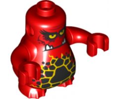 Body, Nexo Knights Scurrier with Red Arms with Bright Light Orange Eyes and Closed Frown with 4 Sharp White Teeth Pattern