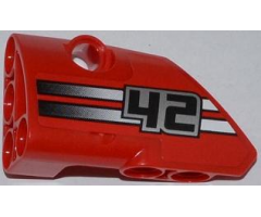 Technic, Panel Fairing # 1 Small Smooth Short, Side A with '42' and 2 Black to White Fade Stripes Pattern (Sticker) - Set 42011