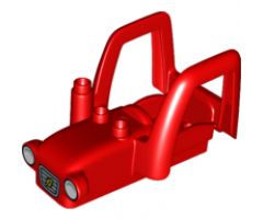 Duplo, Vehicle Car Body Tractor with 2 Studs, Exhaust Pipe, Radiator with Wheat Spike and Headlights Pattern