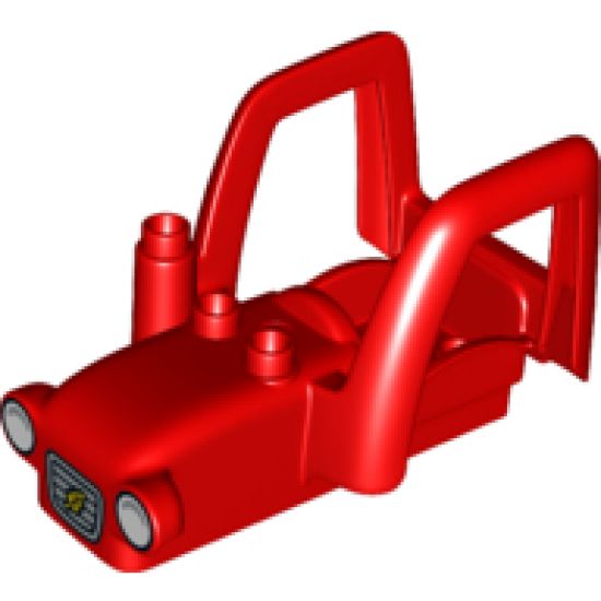 Duplo, Vehicle Car Body Tractor with 2 Studs, Exhaust Pipe, Radiator with Wheat Spike and Headlights Pattern