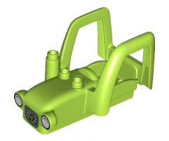 Duplo, Vehicle Car Body Tractor with 2 Studs, Exhaust Pipe, Radiator with Wheat Spike and Headlights Pattern