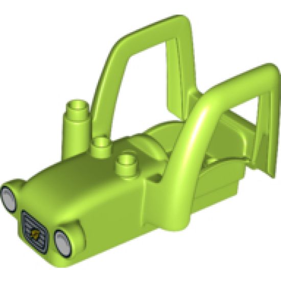 Duplo, Vehicle Car Body Tractor with 2 Studs, Exhaust Pipe, Radiator with Wheat Spike and Headlights Pattern