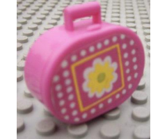 Scala Utensil Oval Case with Yellow Flower and White Dots on Dark Pink Background Pattern (Sticker) - Set 3118