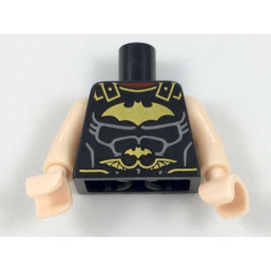 Torso Batman Logo with Muscles and Roman Breastplate Pattern / Light Nougat Arms / Light Nougat Hands