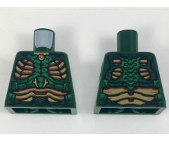 Torso Parademon Armor with Green Highlights and Tan Scale Panels Pattern