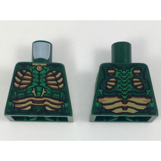 Torso Parademon Armor with Green Highlights and Tan Scale Panels Pattern