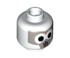 Minifigure, Head Alien with Gray Mask and Black Eyes Pattern (Firebender) - Blocked Open Stud