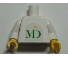Torso MD Foods Logo Pattern on Both Sides (Sticker) / White Arms / Yellow Hands