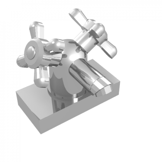 Tap 1 x 2 with Dual Handles, Large / Sink Faucet