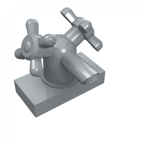 Tap 1 x 2 with Dual Handles, Large / Sink Faucet
