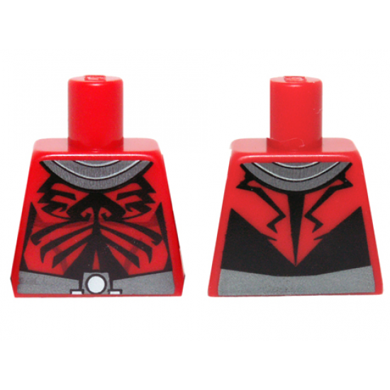 Torso SW Darth Maul Chest with Gray and Silver Collar and Belt Pattern
