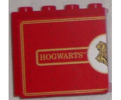 Panel 1 x 4 x 3 with Side Supports - Hollow Studs with 'HOGWARTS' and Half Hogwarts Logo Pattern (Sticker) - Set 4841