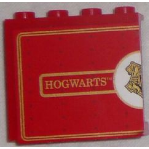 Panel 1 x 4 x 3 with Side Supports - Hollow Studs with 'HOGWARTS' and Half Hogwarts Logo Pattern (Sticker) - Set 4841