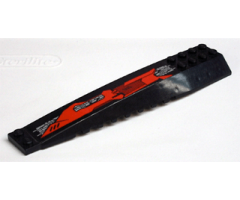Wedge 16 x 4 Triple Curved with Red, Dark Red and Silver Circuitry Long Pattern Model Left Side (Sticker) - Set 7721