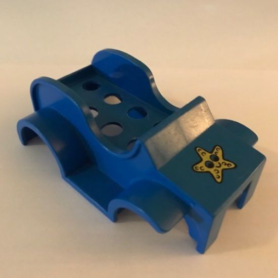 Duplo, Vehicle Car Body Racer with Smiling Star / Starfish Pattern (fits over Car Base 2 x 6)