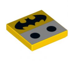 Tile 2 x 2 with 2 Black Dots and Batman Logo Pattern