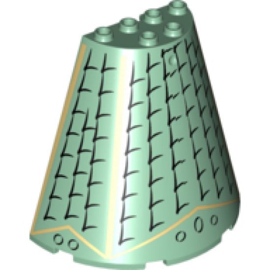 Cone Half 8 x 4 x 6 with Roof Shingles Pattern