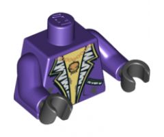 Torso Jacket with Pockets and Gold Necklace with Skull Pendant Pattern / Dark Purple Arms / Black Hands