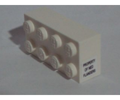 Brick 2 x 4 with 'PROPERTY OF NED FLANDERS' Pattern (Sticker) - Set 71006
