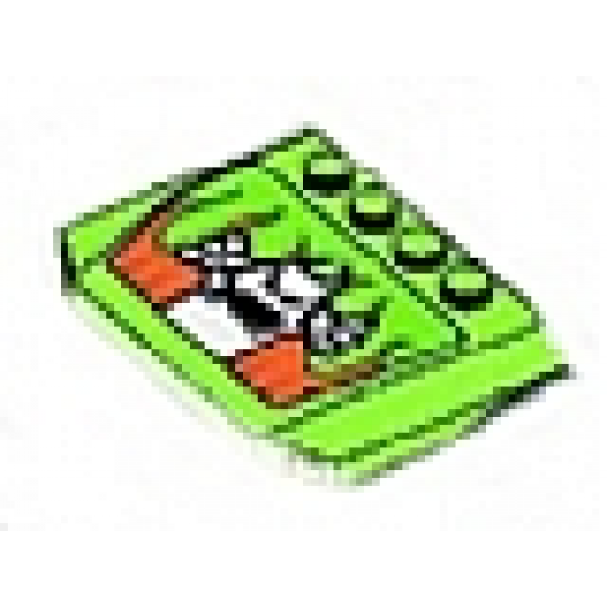 Wedge 4 x 6 x 2/3 Triple Curved with Flames and White Ghost Pattern (Sticker) - Set 8165